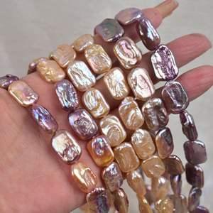 Perle rectangulaire baroque blanche naturelle, faite à la main, pour la fabrication de bijoux DIY, boucles d'oreilles, collier, bracelet, accessoires - Product Image 1