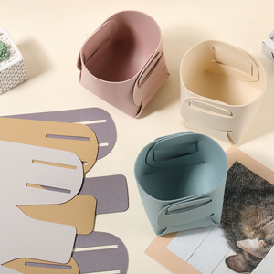 Boîte de rangement en cuir pliable pour <span class=keywords><strong>bureau</strong></span>, plateau de rangement nordique en PU, porte-clés de porche, rangement divers, organisateur de maquillage, <span class=keywords><strong>panier</strong></span>, porte-stylos - Product Image 3