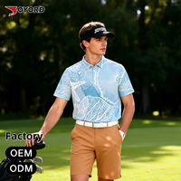 Polo de golf imprimé Océan pour hommes, vêtements de sport à séchage rapide, vêtements de golf personnalisés, t-shirts décontractés haut de gamme respirants