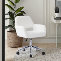 Fauteuil d'appoint pivotant moderne avec base en métal, fausse fourrure, velours doux, pour salle à manger, salon, chambre à coucher