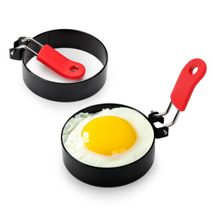 Round Egg Ring Mold Non Stick <b>Silicone</b> Handle Egg Fryer Pancake Rings Convenient Kitchen <b>Tool</b> For Cooking Eggs - Product Image 3