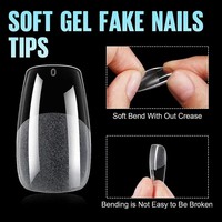 550 pièces/boîte cercueil artificiel faux ongles doux Gel conseils Nail Art Extension acrylique presse sur ongles