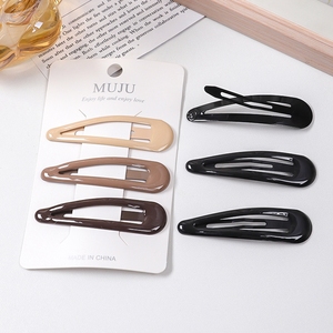 2 parça büyük damla firkete basit kahve rengi saç aksesuarı barkod kırık patlama klip - Product Image 5