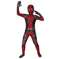 Costume de performance d'Halloween, tenue de cosplay rouge vif, combinaison moulante