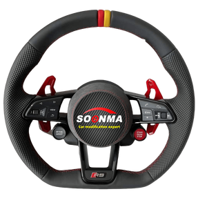 Volant en fibre de carbone <span class=keywords><strong>Audi</strong></span> <span class=keywords><strong>RS</strong></span> à LED pour A1 A3 A4 A5 A6 A7 R8 RS3 C7 Q5 Q7 S3 S5 8V B8 B9 S4 Q3 Q8, prise en charge de toute personnalisation - Product Image 4