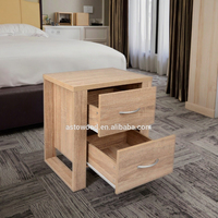 Table de chevet moderne convertible à 2 tiroirs en bois écologique avec poignée, idéale pour appartement, pour salon, facile à assembler