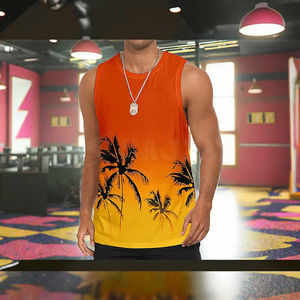 เสื้อกล้ามออกกำลังกายผู้ชาย ระบายอากาศและซับเหงื่อ ผ้าเรียบ ไม่มีแขน ทอแบบถัก - Product Image 3