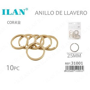 Portachiavi da 25 mm in oro K, 10 pezzi, per accessorio portachiavi - Product Image 3