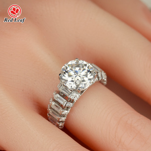 Anillo de Moissanita Redleaf Jewelry de 2 Quilates, Color D, Claridad VVS, Oro de 10K/14K/18K, Anillo de Compromiso de Moissanita, Anillo de Boda de Diamante de Moissanita - Product Image 5