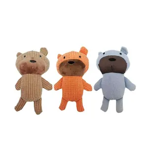 Desain baru beruang bentuk hewan peliharaan tahan gigitan mewah mainan menarik aman ramah lingkungan mainan hewan mewah
