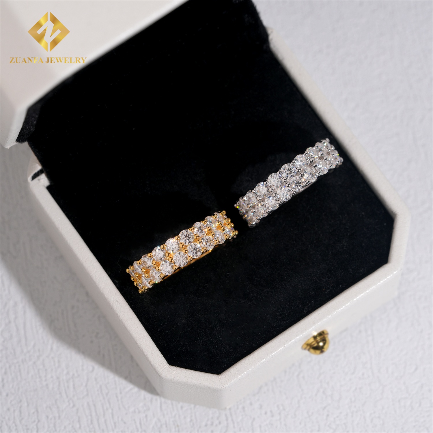 Moissanite blanc-couleur argent