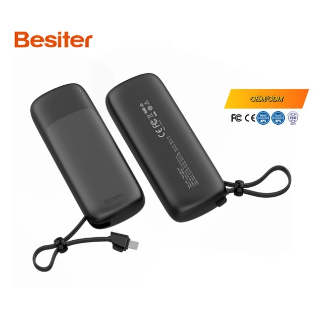 Besiter New Trending Product Powerbank with Cables 10000 MAh Battery Bank Best Hot Sellers Mini Power Banks