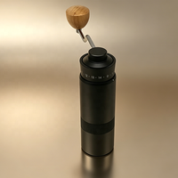 Moulin à café manuel en gros avec bac à poudre magnétique, construction en métal à meules en acier inoxydable 420 usinées CNC 6 axes, réglable sur 14 niveaux