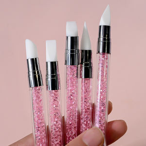 5pcs套装双端2路硅胶美甲雕塑笔粉色3D雕刻DIY美甲点缀刷指甲压花笔 - Product Image 5