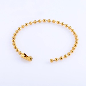 Pulsera de Cuentas Redondas Color Dorado, Cadena de <span class=keywords><strong>Bolas</strong></span> de Acero Inoxidable de 1.5mm-4.0mm, Tobillera de Moda, Joyería Apilable <span class=keywords><strong>para</strong></span> Mujeres y Hombres - Product Image 1