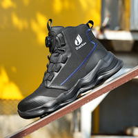 Chaussures de sécurité DianSen D830 à coupe haute, embout en acier, respirantes, anti-écrasement, pour travaux de construction, d'exploitation minière, été, automne, printemps