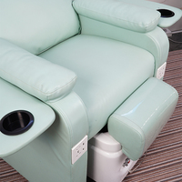 Fauteuil de pédicure électrique inclinable et réglable en hauteur, avec spa pour les pieds à remous, couleur Teal, pour salon de manucure