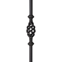 Schmiedeeisen Pulver beschichtet Satin Schwarz Hohl Eisen korb Baluster Treppen Spindeln mit Rechteck Treppen geländer Teile