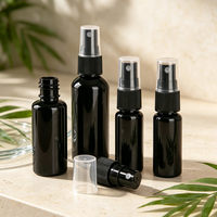 Bouteilles pulvérisatrices fines en PET noir, rechargeables, vides, en plastique, pour cosmétiques, soins de la peau, parfums et stockage de liquides