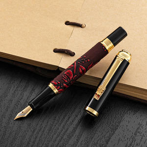 Altın ejderha klip heykel çeşme su mürekkep kalem iş ofis malzemeleri ile marka düğün iş için yazma hediye kalem - Product Image 1