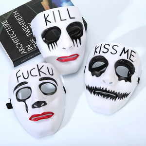 Vente en gros blanc <span class=keywords><strong>Kill</strong></span> Kiss <span class=keywords><strong>Me</strong></span> masque facial en plastique noir masque d'Halloween pour fournitures de fête d'Halloween - Product Image 1