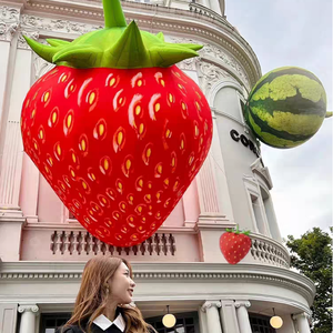 <span class=keywords><strong>Grand</strong></span> ballon gonflable personnalisé à fraise fraîche modèle de fruit fraise gonflable géante avec LED à vendre - Product Image 1