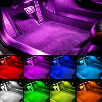 Lumière d'ambiance RGB pour l'espace des pieds de la voiture, contrôlée par application 12V, rythme musical, flexible, universelle, décoration intérieure de voiture, éclairage néon d'ambiance