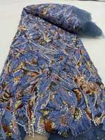 Tissus en dentelle perlée à sequins du Nigeria – Dentelle douce de haute qualité pour robes de mariée nigérianes et tenues de soirée