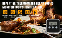 Termometer Daging Pintar SW Kelas Atas Digital Tangkai Panjang Baca Cepat Timer Instan Layar LCD Sertifikasi FDA RoHS Penggunaan Rumah Tangga