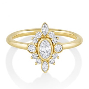 แหวนหมั้นโมอิสซาไนต์สุดหรูสไตล์วินเทจ ดีไซน์ดอกไม้สุดพิเศษ แหวนโมอิสซาไนต์วินเทจ - Product Image 2