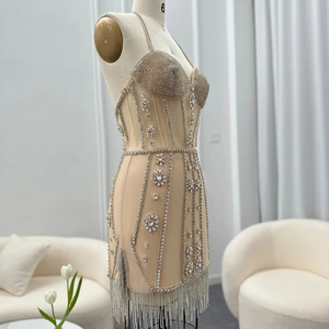 Jancember Rm114 Sexy Halter Kwastje Strass <span class=keywords><strong>Prom</strong></span> Avondfeest Jurken Voor Dames - Product Image 4