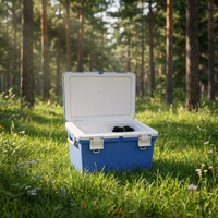 Grand congélateur-réfrigérateur portable de 50 litres avec roues pour la logistique des supermarchés et le transport en chaîne du froid, avec une forte capacité de charge
