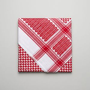 Shemagh Jacquard 100% Algodón, 52 Pulgadas, Rojo y Blanco, Pañuelo Árabe para la Cabeza, Logotipo Personalizado, Keffiyeh de Oriente Medio, Turbante para Hombre - Product Image 5