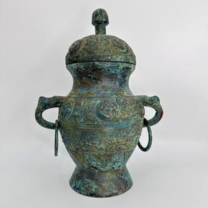 Pregiato Vaso Antico Cinese in Bronzo con Motivo Panchi, Manufatto in Metallo di Eccezionale Valore Storico, Culturale e Artistico - Product Image 3