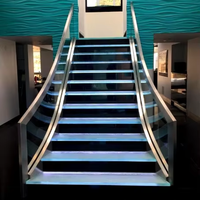 VIKO 2024 Escalier incurvé en ardoise blanche pure de qualité supérieure Escalier en colimaçon LED pour l'intérieur