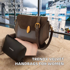 Nouveauté 	 Petits sacs à main en velours pour jeunes femmes, nouveaux modèles de sacs à main avec doublure en coton - Product Image 2