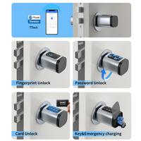 Cerradura Inteligente con Cilindro Europeo, Huella Dactilar, Contraseña, Aplicación TTlock, Cerradura Electrónica sin Llave