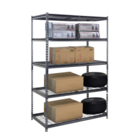Étagère de rangement sans boulons Abctools, idéale pour garage, étagères pour pièces automobiles, étagère de rangement empilable en acier à 4 niveaux