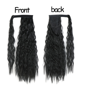 Synthétique 55cm Long Ondulé Queue De <span class=keywords><strong>Cheval</strong></span> Clip dans Les Extensions De Cheveux Enrouler Autour De Maïs Ondulé Queue De <span class=keywords><strong>Cheval</strong></span> Postiche Morceau De Cheveux pour Les Femmes - Product Image 2