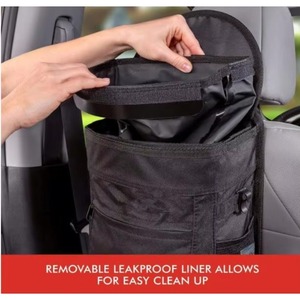 Échantillon gratuit de poubelle de voiture avec couvercle et doublure amovible, sac poubelle de voiture suspendu avec crochets, poubelle de voiture en tissu imperméable - Product Image 5