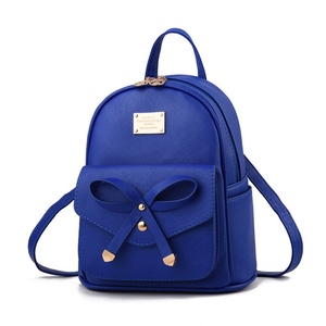 <b>Small</b> Teenage Girls Women Waterproof Anti-Theft Pu <b>Leather</b> Zipper <b>Backpack</b> with Bowknot Pattern for Student School Use - Product Image 4
