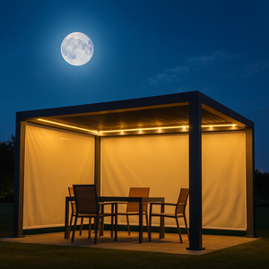 2026 gran oferta personalizado jardín Patio exterior 3*3/3*4/3*6m Louvre pérgola impermeable al aire libre aluminio pérgola con persianas Manual - Product Image 2