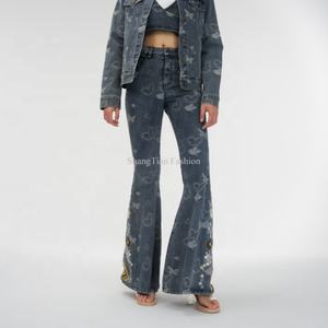 Chaqueta Casual de Mezclilla Bordada, Chaqueta Corta Informal para Mujer, Abrigos de Mezclilla - Product Image 5