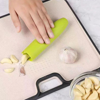 Gadget de cuisine facile à nettoyer, durable, en silicone de qualité alimentaire, éplucheur d'ail manuel et outils pour fruits et légumes, lavage à la main