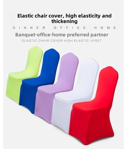 <span class=keywords><strong>Housse</strong></span> <span class=keywords><strong>de</strong></span> <span class=keywords><strong>chaise</strong></span> monobloc épaissie en polyester uni blanc, <span class=keywords><strong>extensible</strong></span> en spandex, durable, pour mariage et salle à manger - Product Image 6