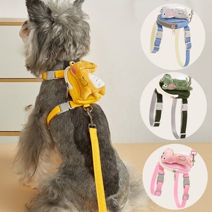 Cute Cat and Dog Walking Harness Anti-Break Out Cloth Chest Leash with Solid Pattern Backpack Leash - Product Image 1