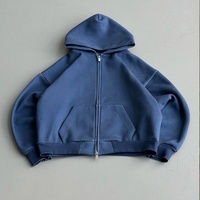 Hoodie Oversize Uni de Luxe Haute Qualité 500gsm 600gsm à Épaules Tombantes avec Double Fermeture Éclair – Fabricant