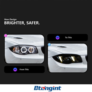 Feux avant LED adaptés aux <span class=keywords><strong>BMW</strong></span> Série 1 <span class=keywords><strong>E87</strong></span> de 2004 à 2011, modification des phares, double couleur LED, feux de jour, lentille - Product Image 6