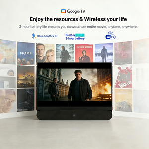 Téléviseur intelligent portable Google TV 24 pouces, 12 V CC, autonomie <span class=keywords><strong>de</strong></span> 3 heures, pour cuisine, <span class=keywords><strong>camping</strong></span>, extérieur - Product Image 4