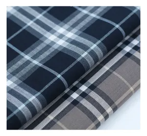 2024 pabrik kain flanel katun grosir benang celup disikat Tartan cek kotak-kotak 100% kain flanel katun